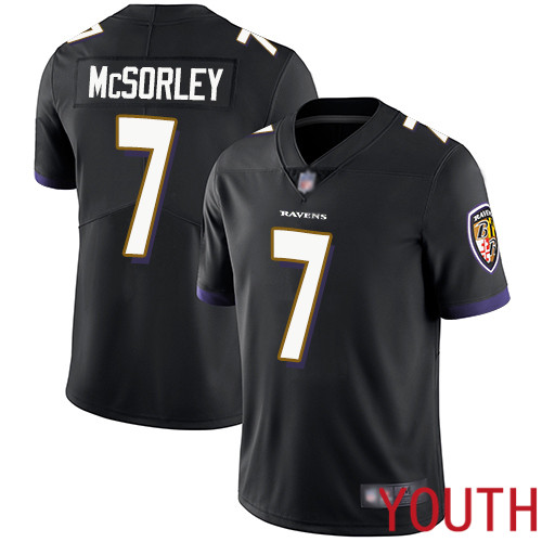 Baltimore Ravens Limited Black Youth Trace McSorley Alternate Jersey NFL Football #7 Vapor Untouchable->youth nfl jersey->Youth Jersey